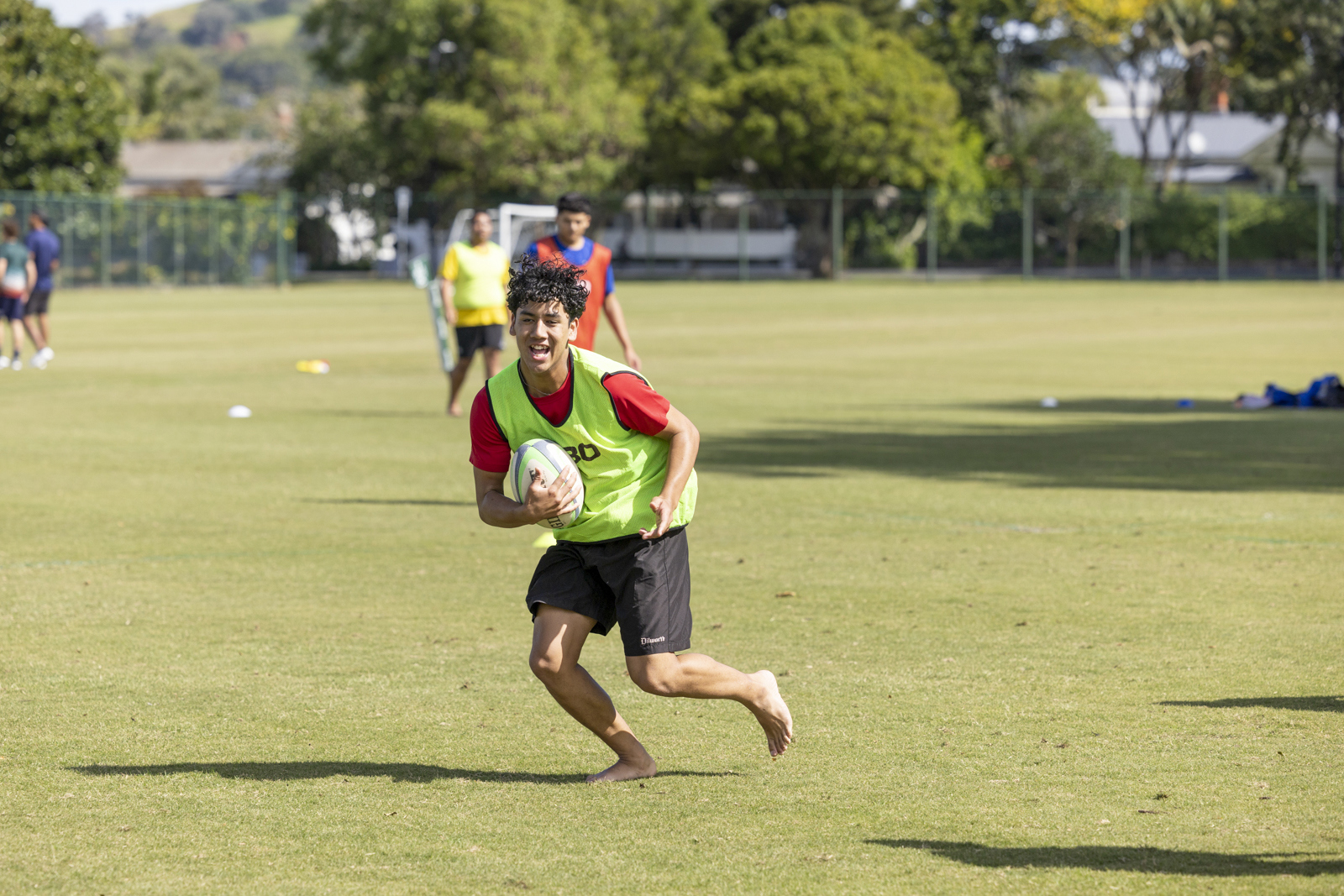 Dilworth student at Rugby training